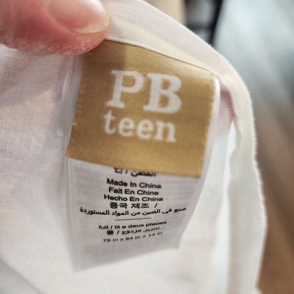 Pottery Barn Teen Full Size Love Shack Fancy White Eyelet hem bed skirt dust ruf - Picture 3 of 3